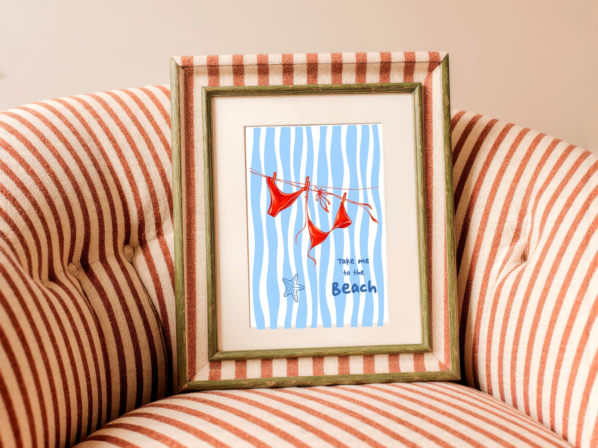 Take Me To The Beach Clothesline Wall Art Print