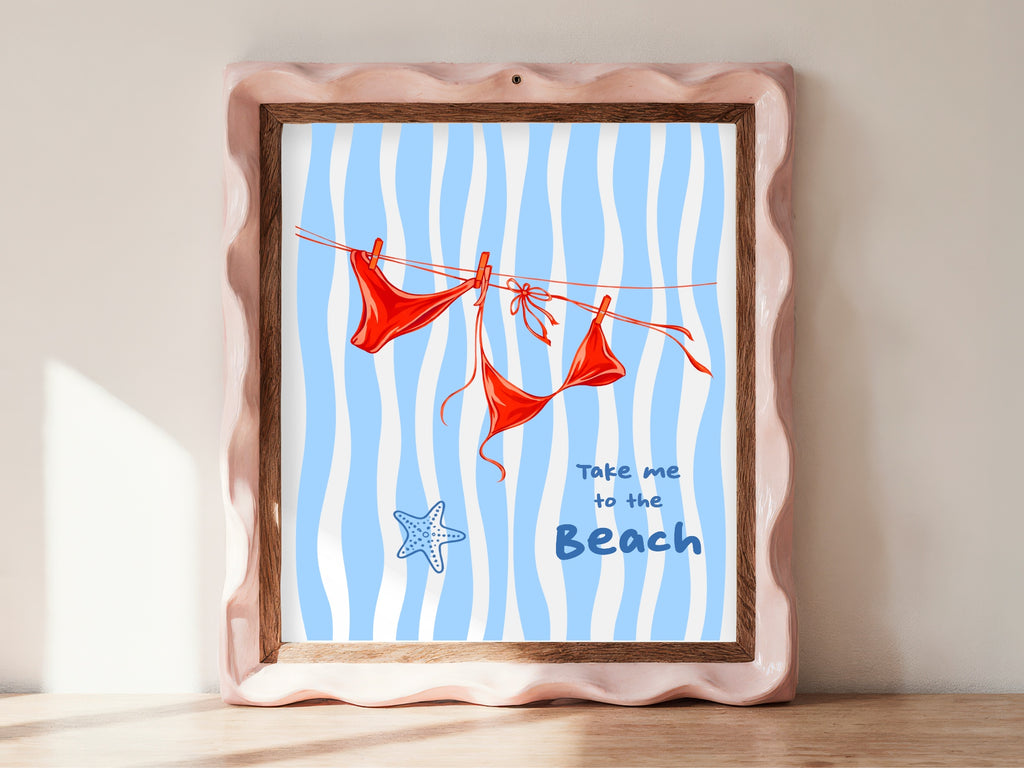 Take Me To The Beach Clothesline Wall Art Print