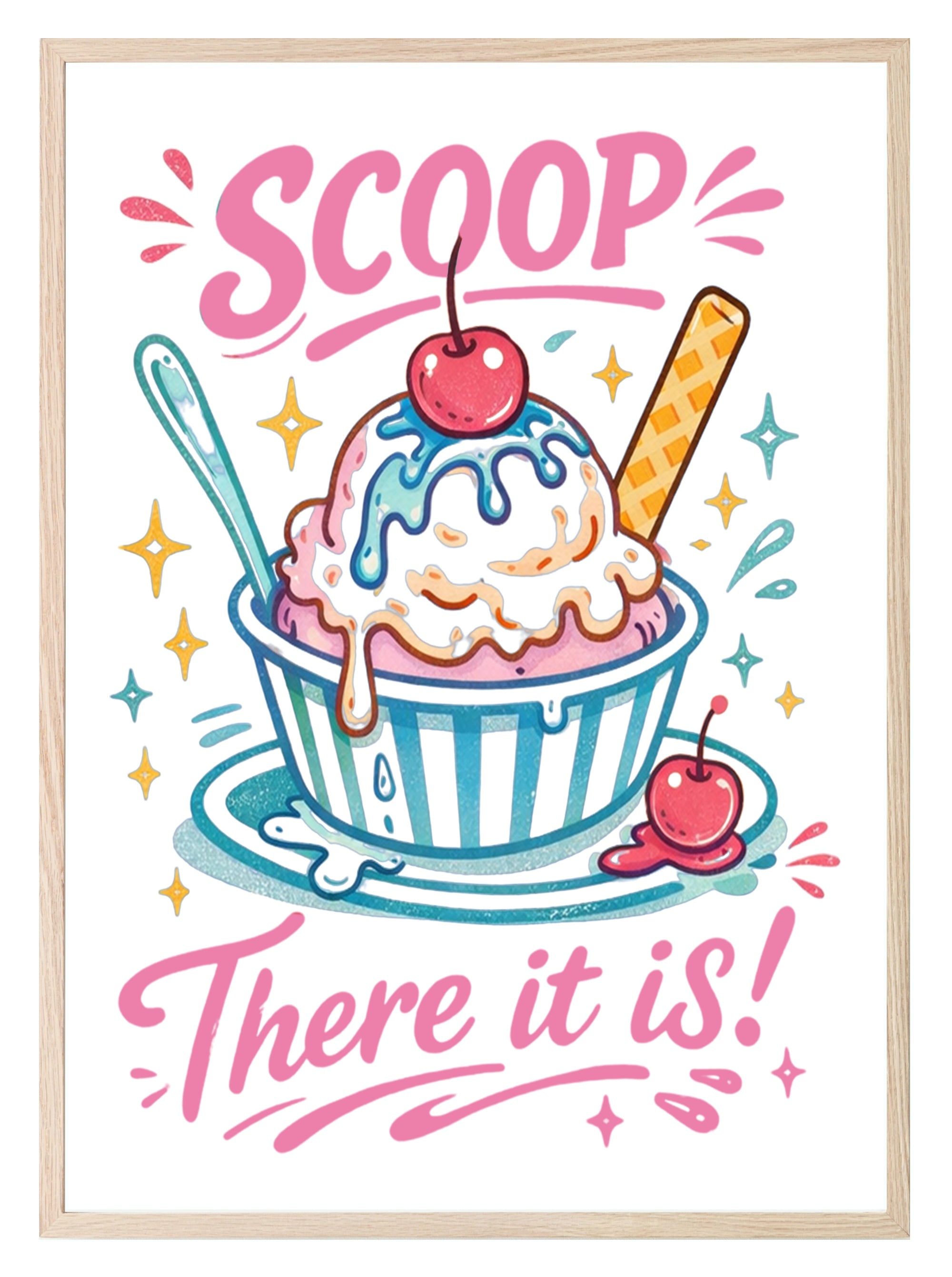 Scoop There It Is Print | Fun Ice Cream Wall Art