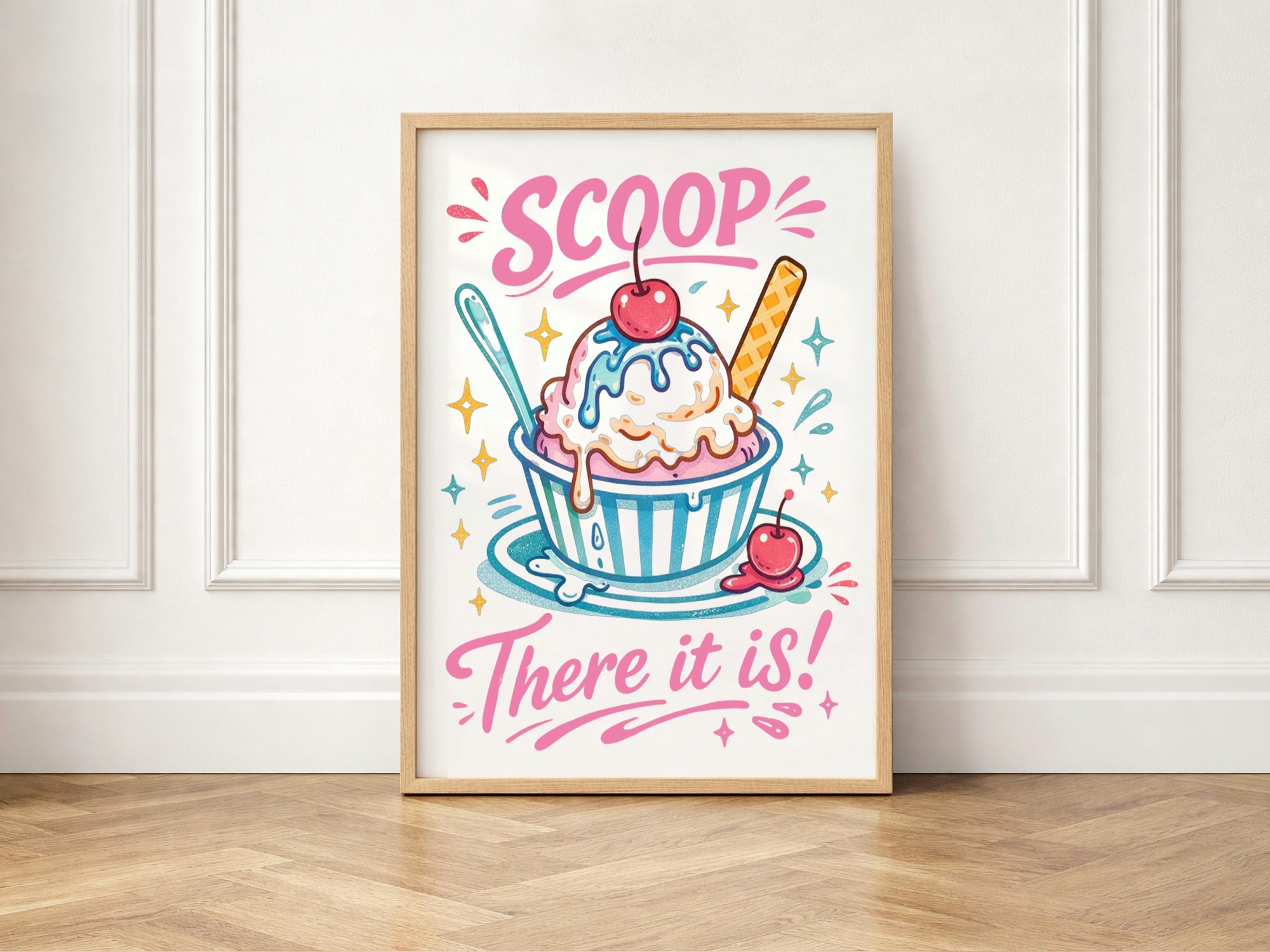 Ice Cream "Scoop There It Is" Wall Art Print