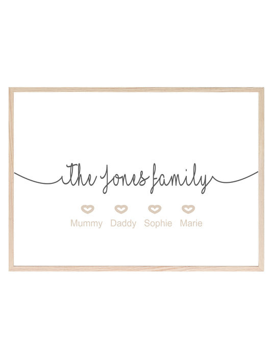 Personalised The Family Name Print | Family & Love | New Home Wall Art