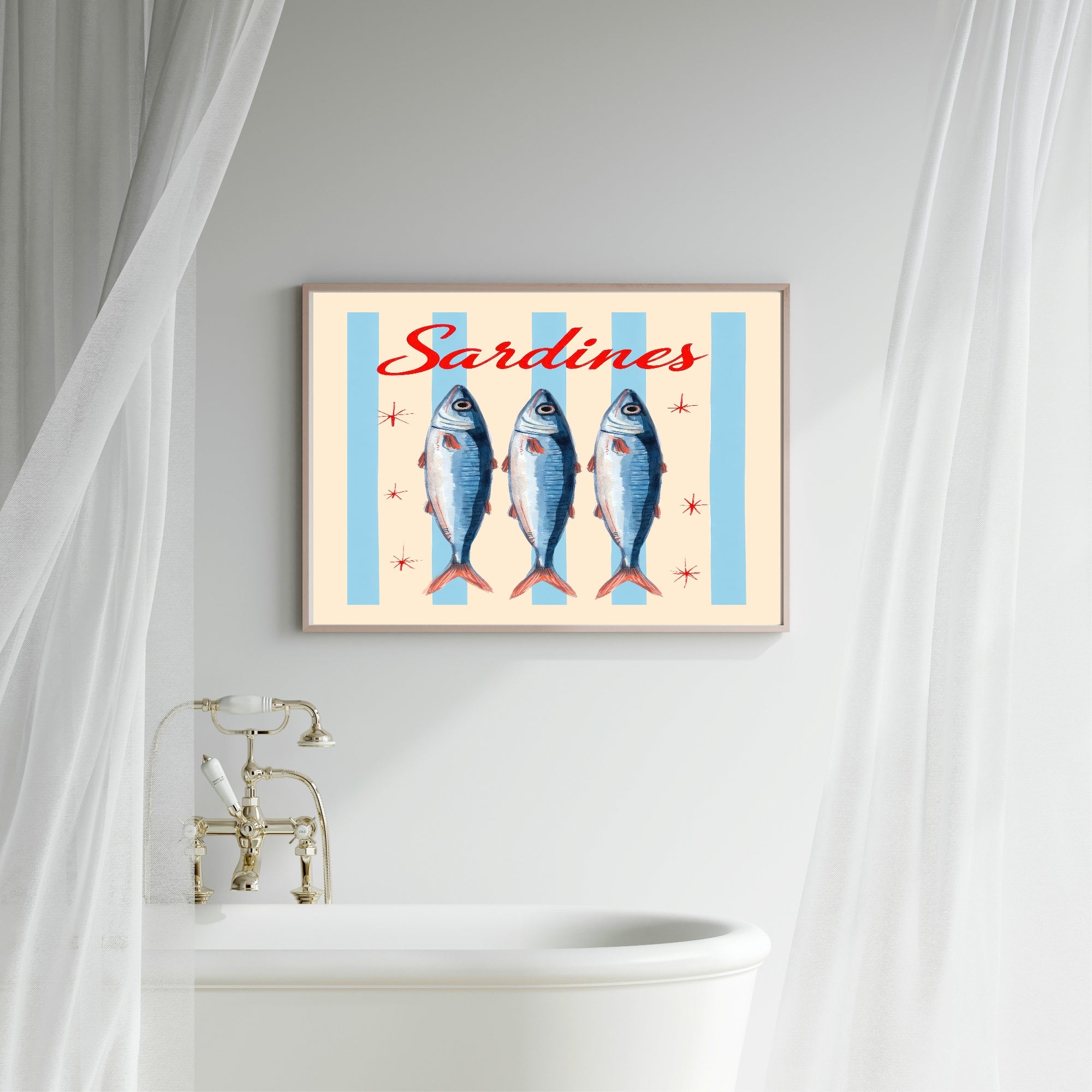 Sardines Landscape Wall Art Print