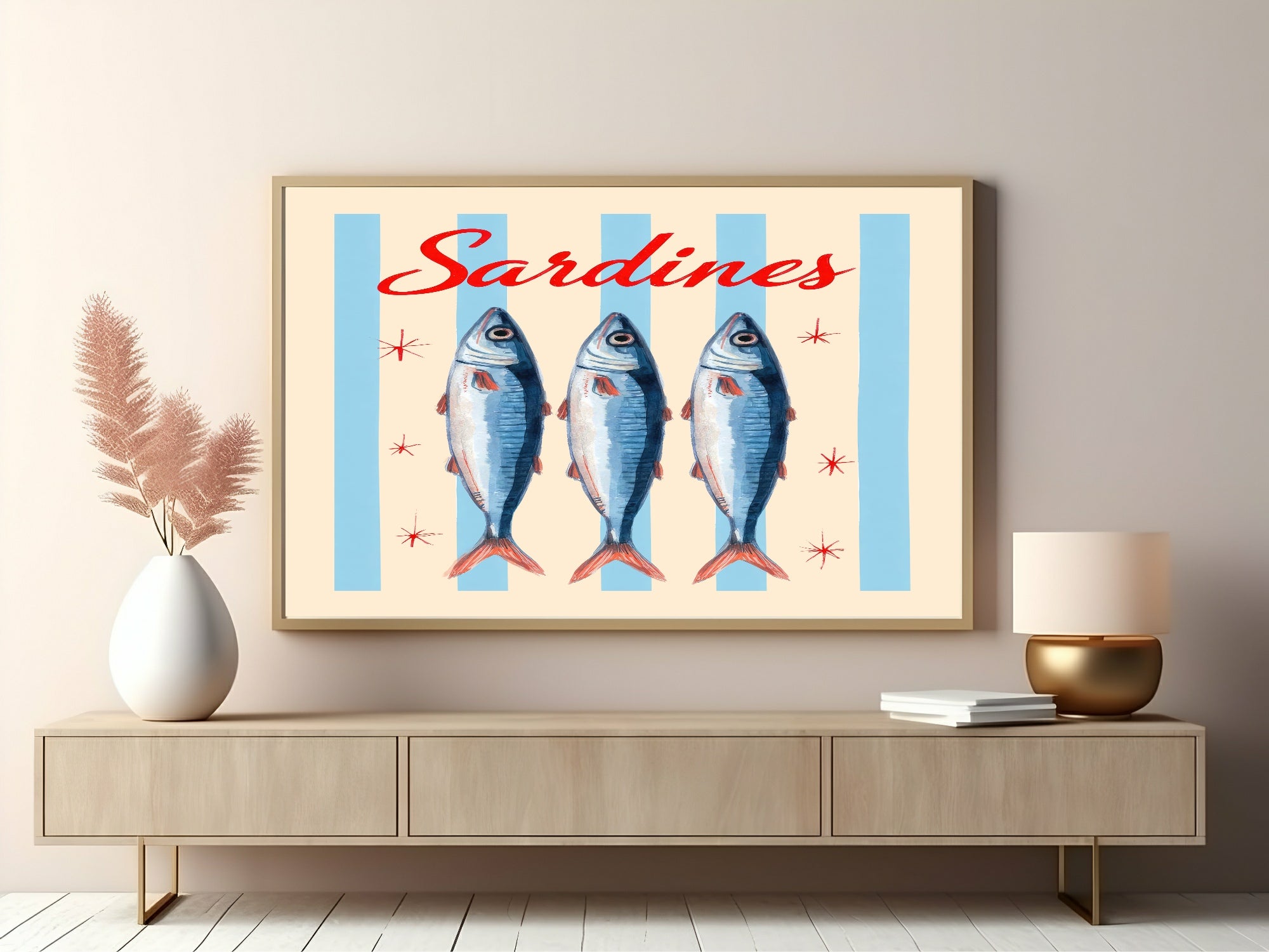 Sardines Landscape Wall Art Print