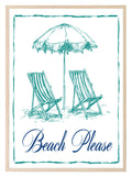 Beach Please Print | Fun Coastal Wall Art