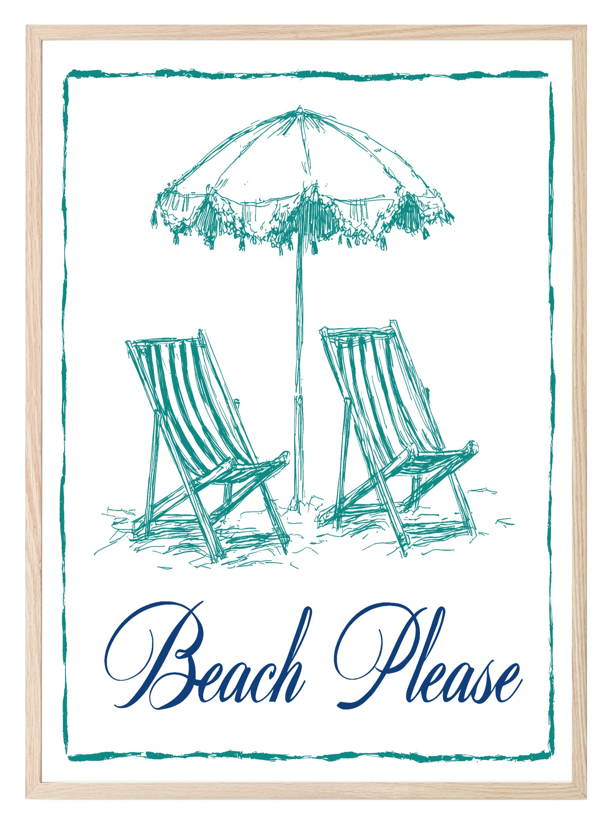 Beach Please Print | Fun Coastal Wall Art