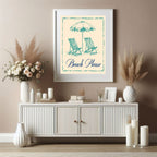 Beach Please Deck Chairs Wall Art Print