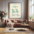 Beach Please Deck Chairs Wall Art Print