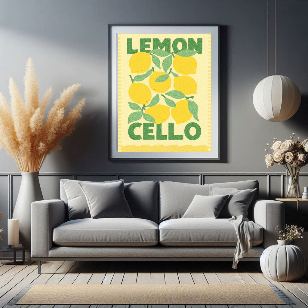 Lemon Cello Cocktail Wall Art Print