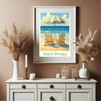 Beach Therapy Sun Lounger Wall Art Print