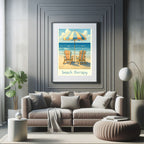 Beach Therapy Sun Lounger Wall Art Print