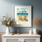 Beach Therapy Sun Lounger Wall Art Print