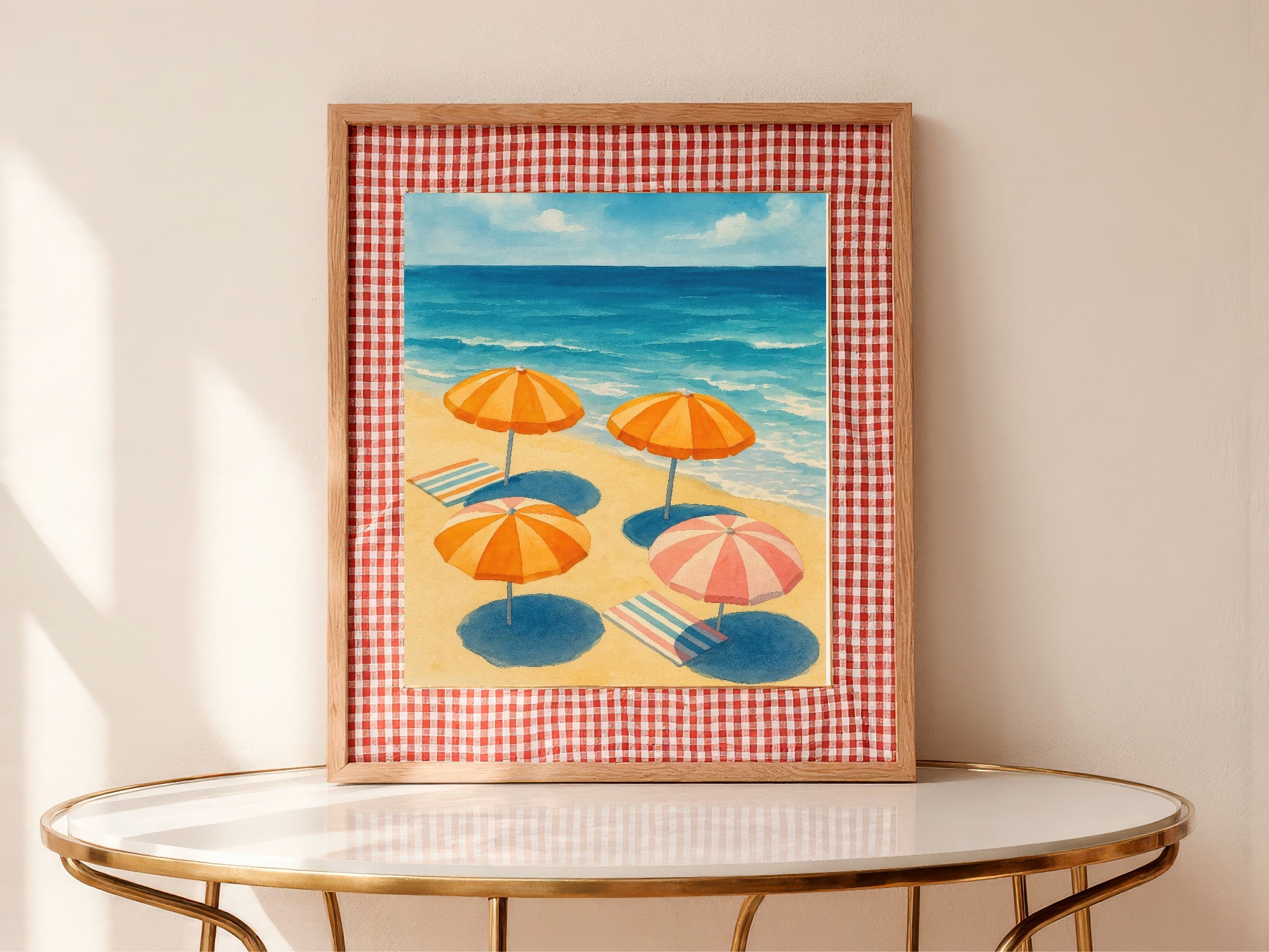 Sunbathing On The Beach Wall Art Print