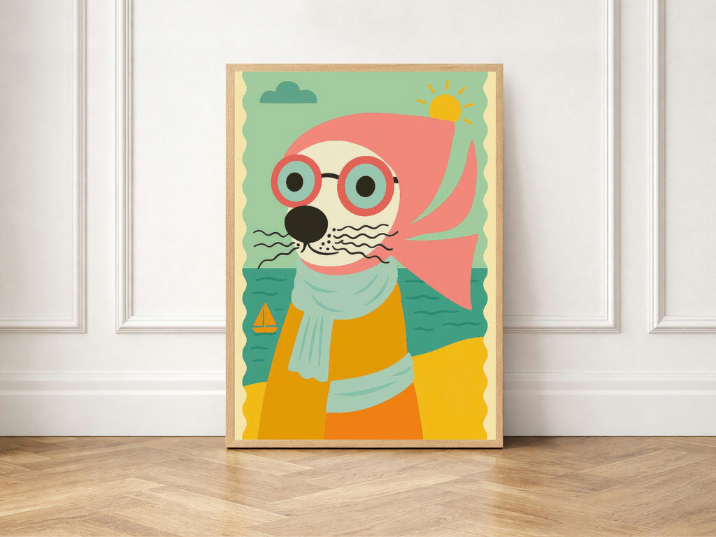 Whimsical Seal Wall Art Print