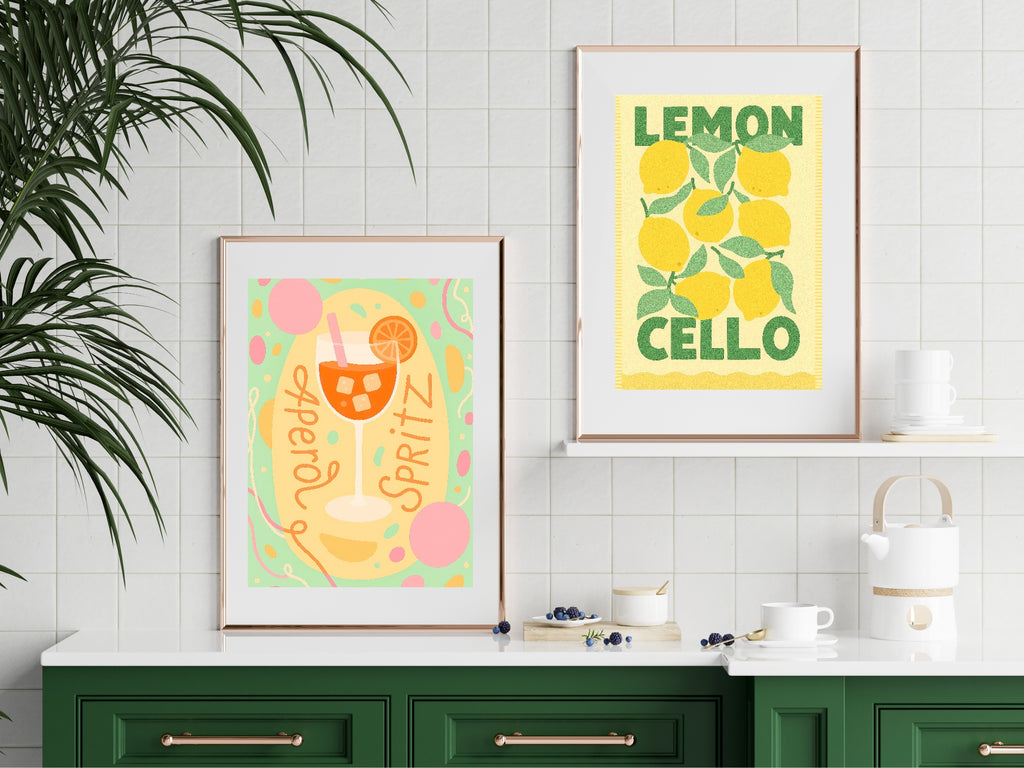 Lemon Cello Cocktail Wall Art Print