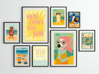 Cat at the Beach Print | Fun Coastal Wall Art