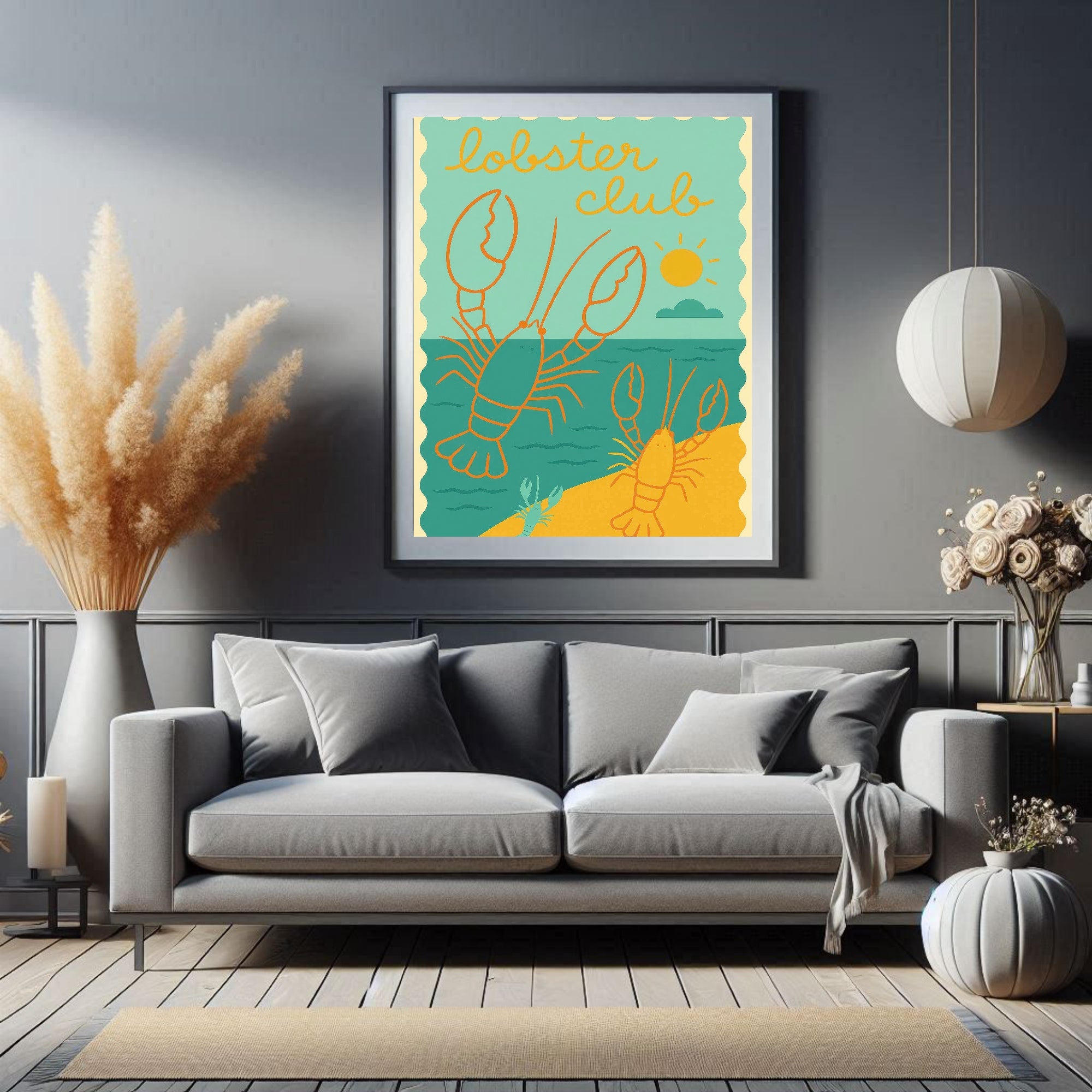 Vintage Lobster Club Wall Art Print