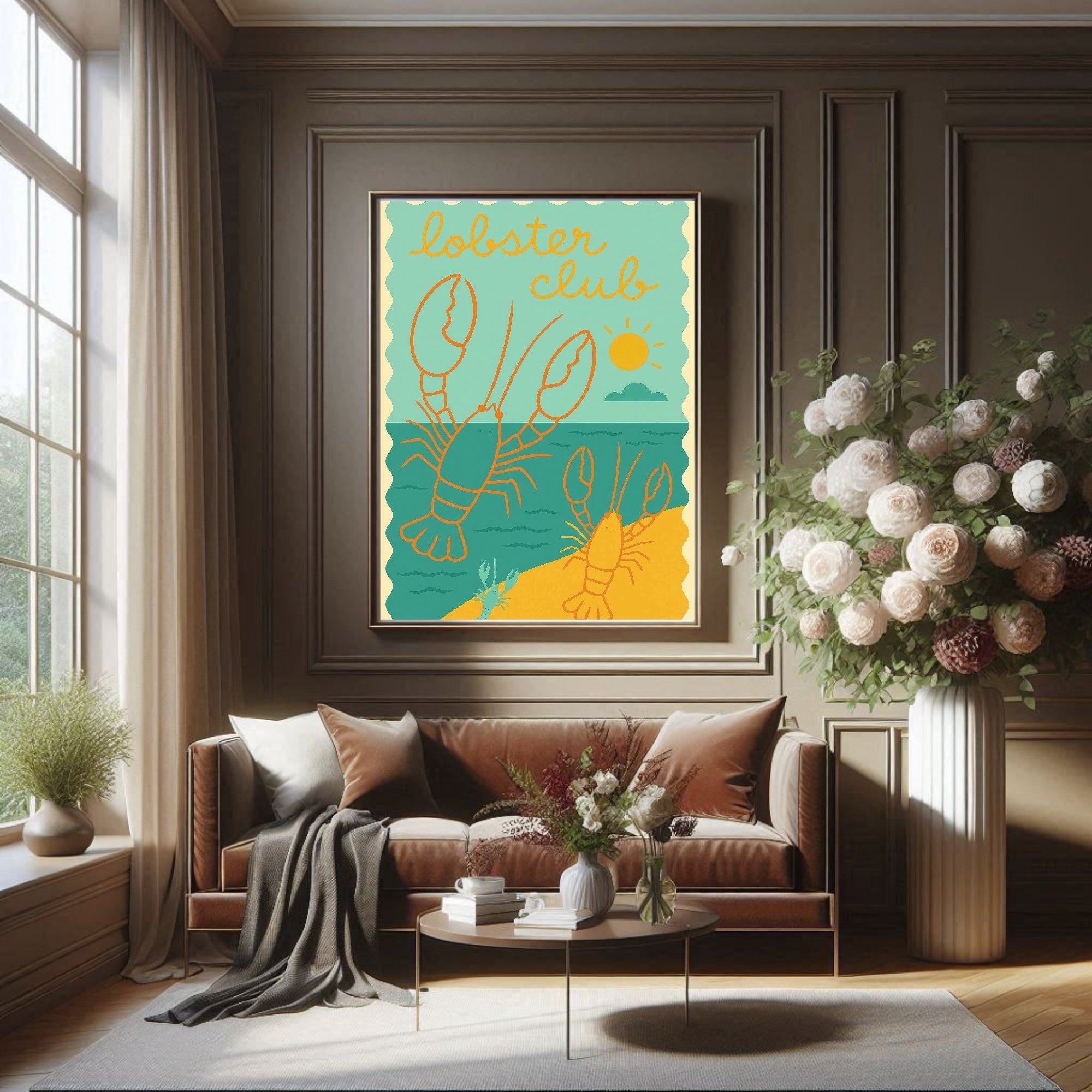 Vintage Lobster Club Wall Art Print