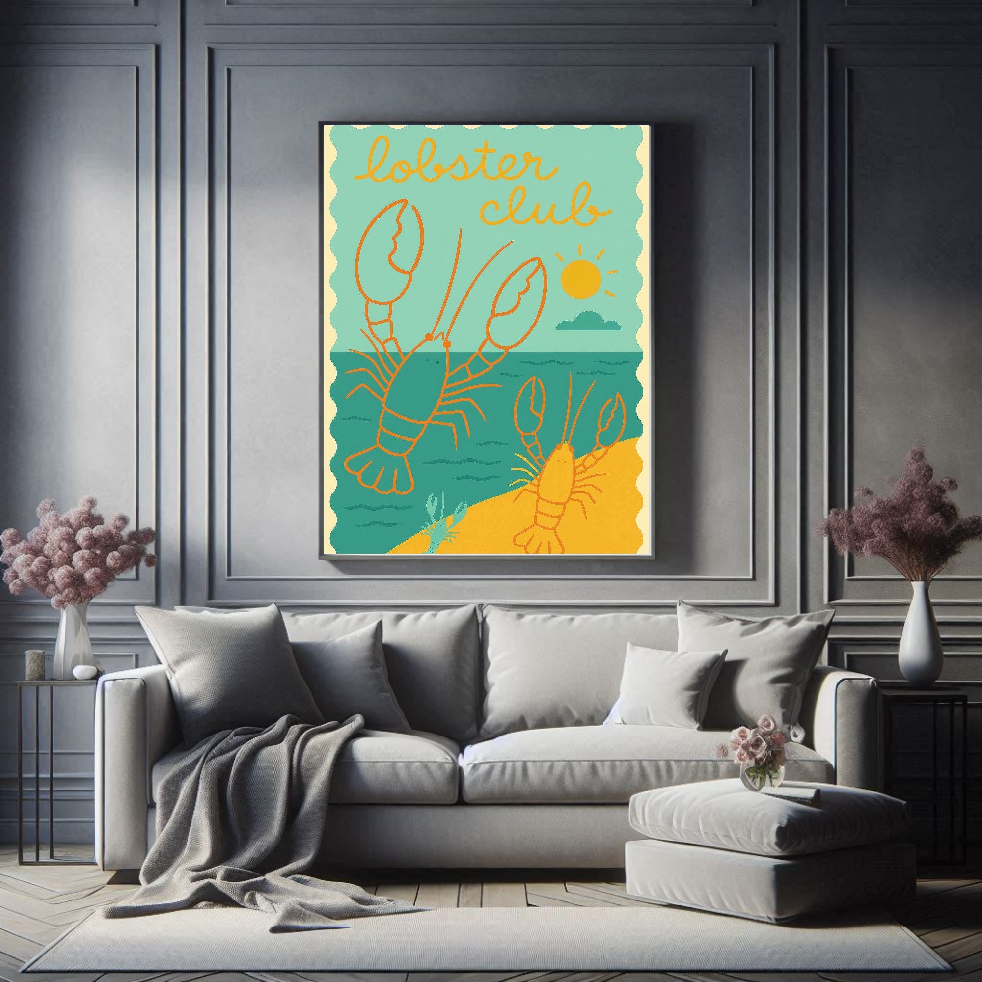 Vintage Lobster Club Wall Art Print