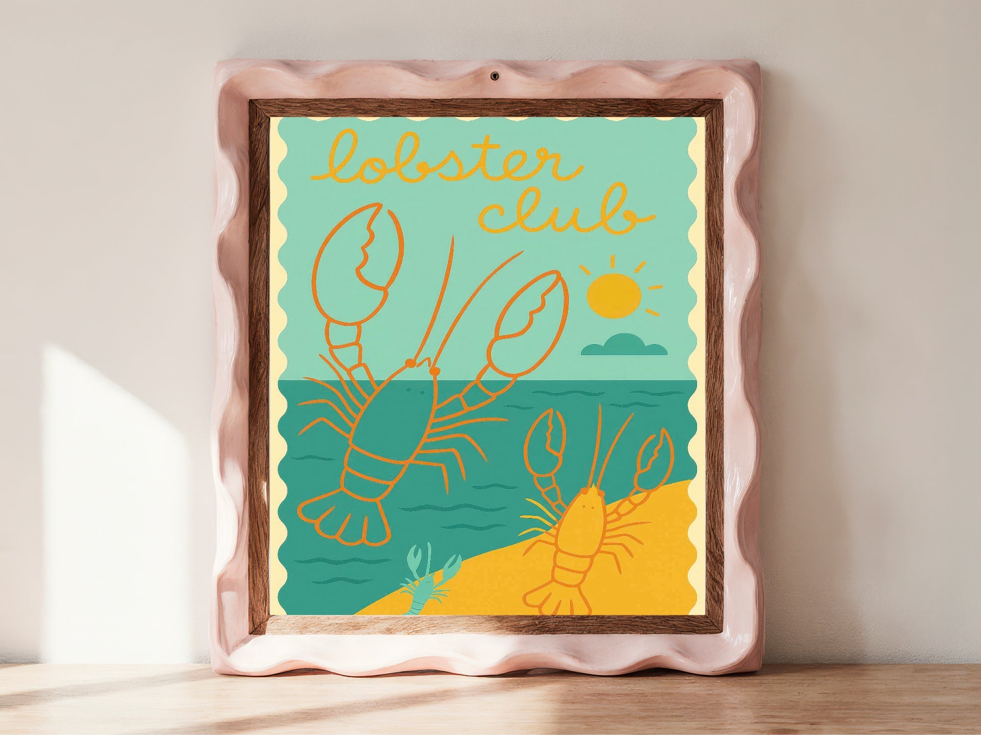 Vintage Lobster Club Wall Art Print