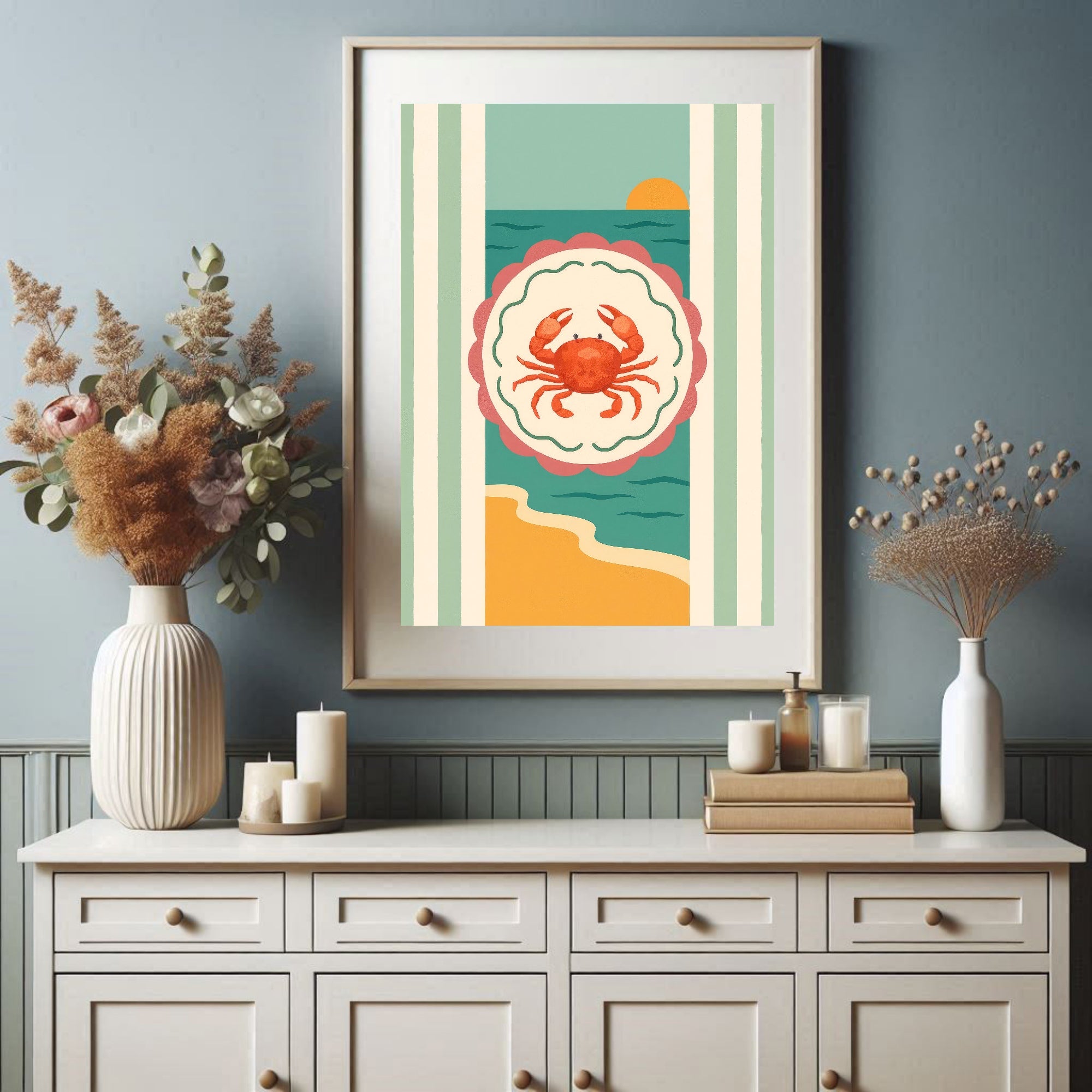Vintage Crab Wall Art Print