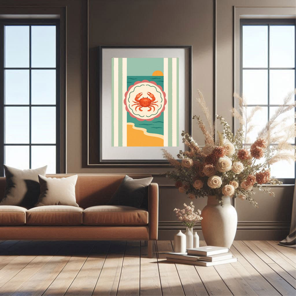 Vintage Crab Wall Art Print