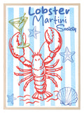 Lobster Martini Society Print | Playful Coastal Wall Art