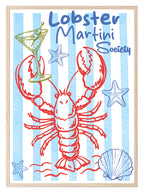 Lobster Martini Society Print | Playful Coastal Wall Art