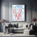 Lobster Martini Society Print | Playful Coastal Wall Art