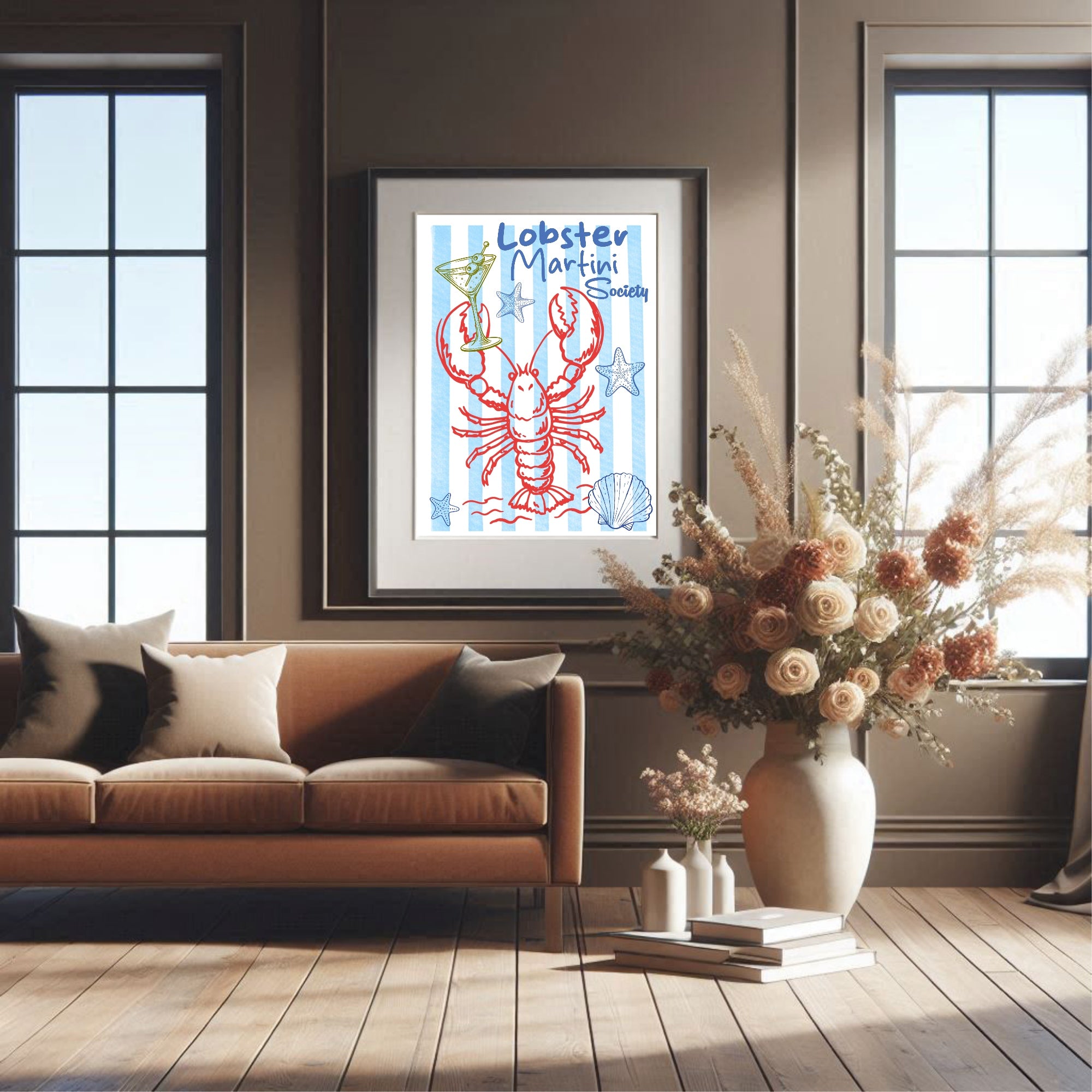 Lobster Martini Society Wall Art Print