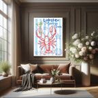 Lobster Martini Society Print | Playful Coastal Wall Art
