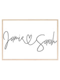 Personalised Couple Names Print | Family & Love | Romantic Wall Art - Larosier Prints