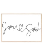 Personalised Couple Names Print | Family & Love | Romantic Wall Art - Larosier Prints