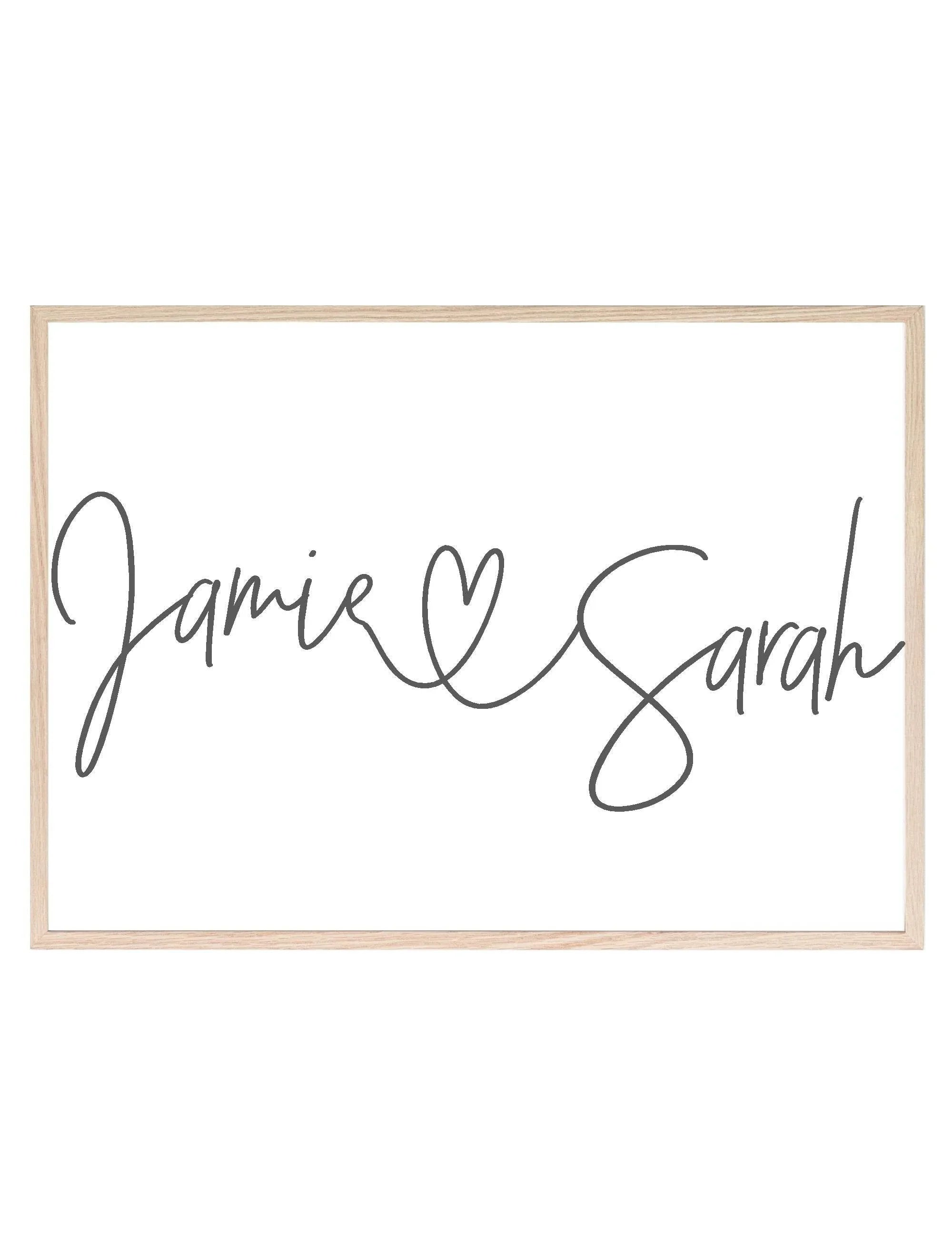 Personalised Couple Names Print | Family & Love | Romantic Wall Art - Larosier Prints
