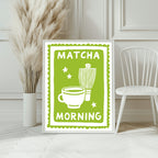 Matcha Morning Print | Colourful Retro Kitchen Wall Art