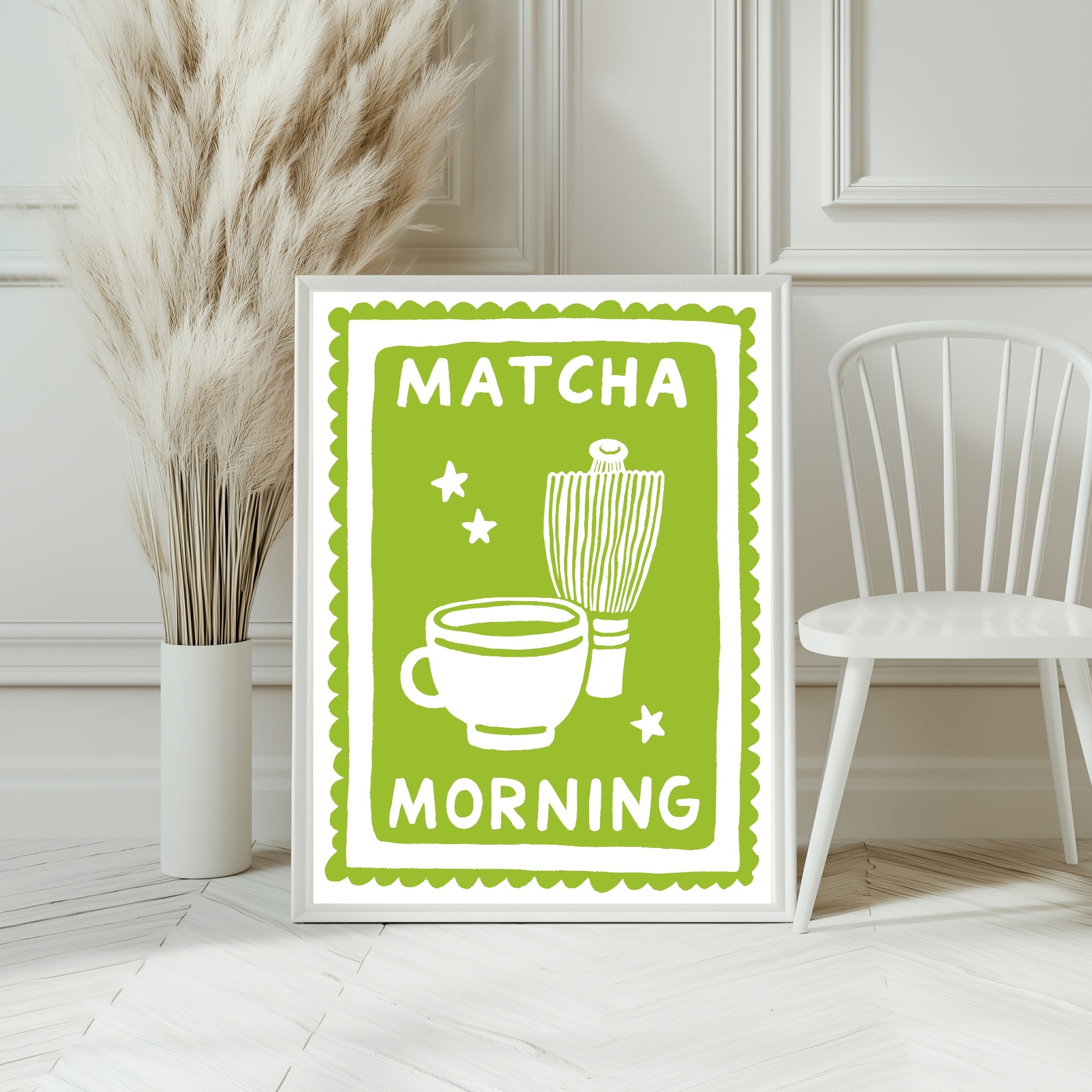Matcha Morning Print | Colourful Retro Kitchen Wall Art