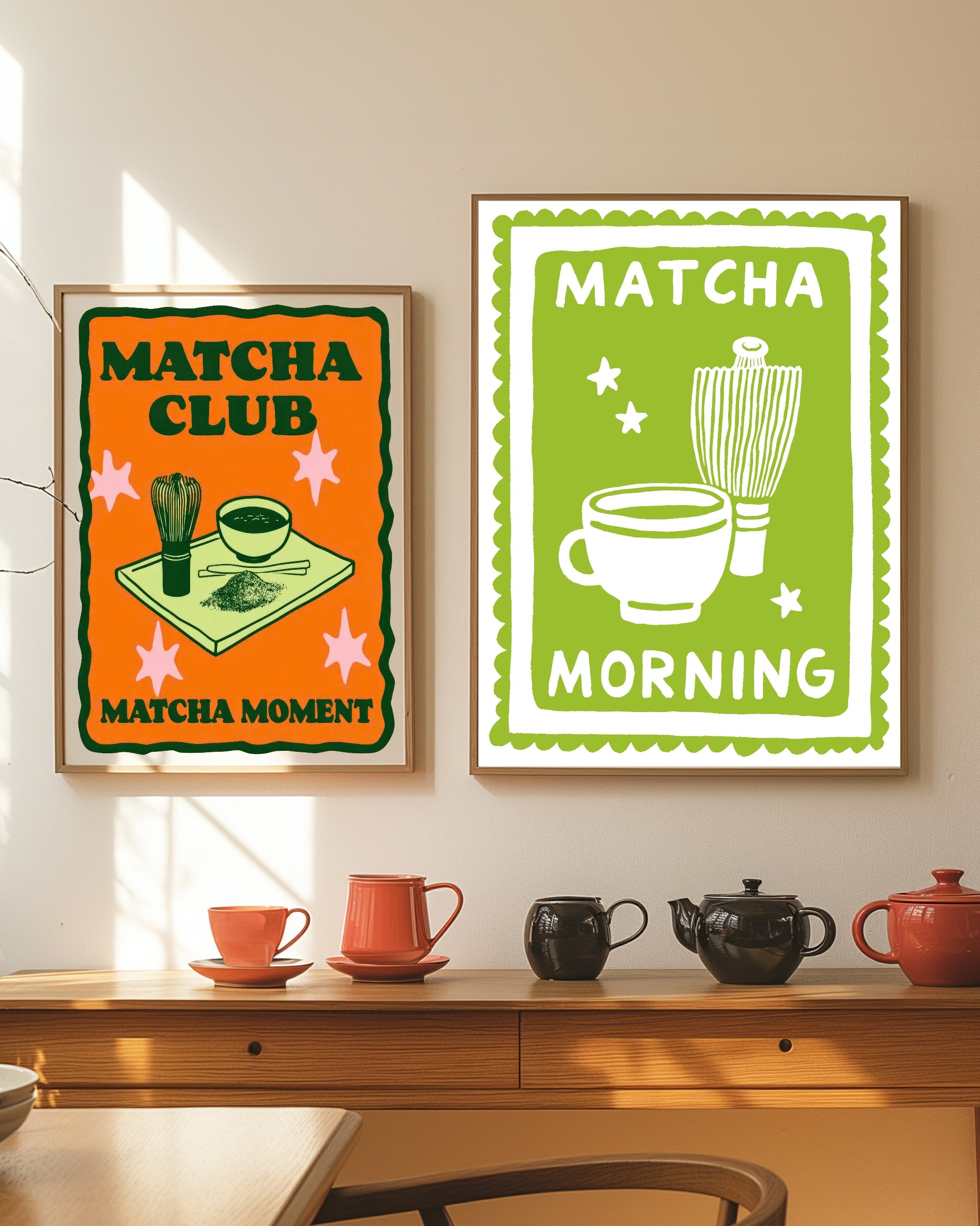 Matcha Club Print | Colourful Retro Kitchen Wall Art