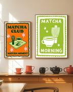 Matcha Morning Print | Colourful Retro Kitchen Wall Art