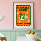 Matcha Club Print | Colourful Retro Kitchen Wall Art