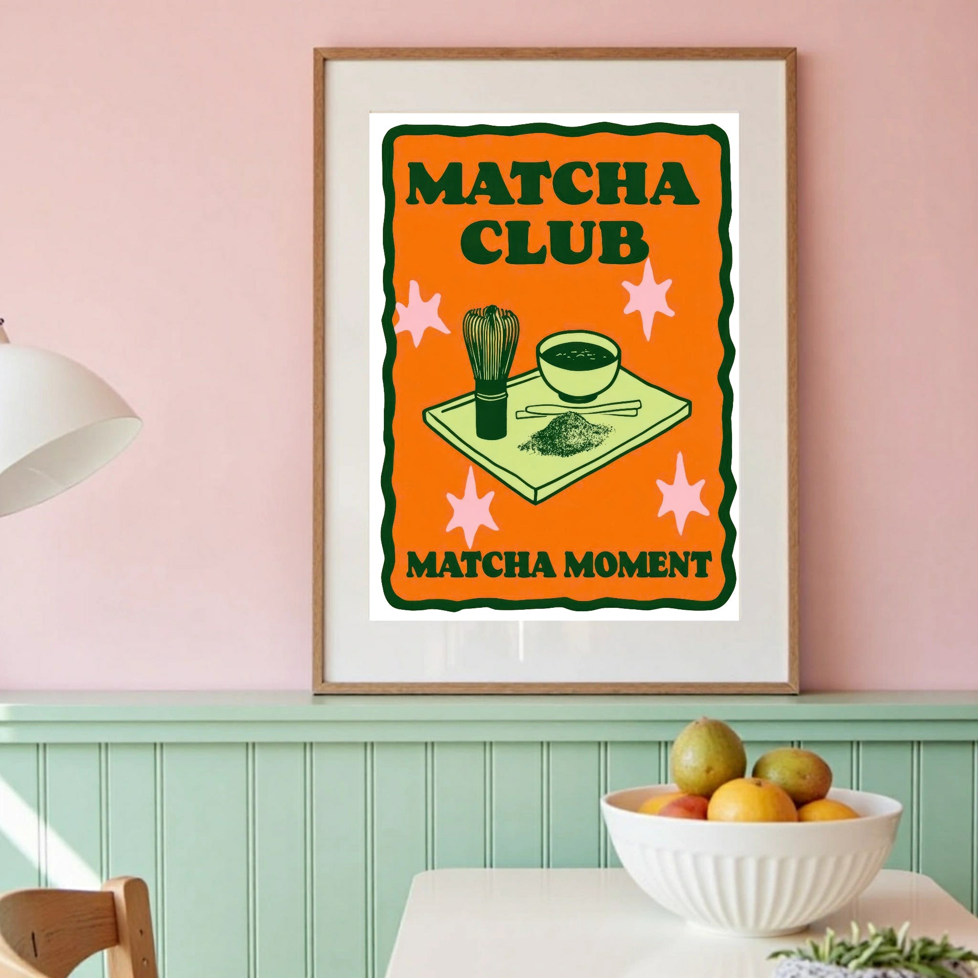 Matcha Club Print | Colourful Retro Kitchen Wall Art