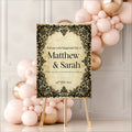 Black Lace Gothic Engagement Welcome Sign | Personalised