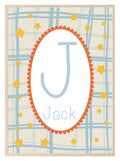 Personalised Star Initial Print | Kids Nursery Wall Art