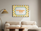 Personalised Checkerboard Family Print | Colourful Name Wall Art