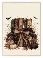 Spooky Book Pile Print | Gothic Halloween Wall Art