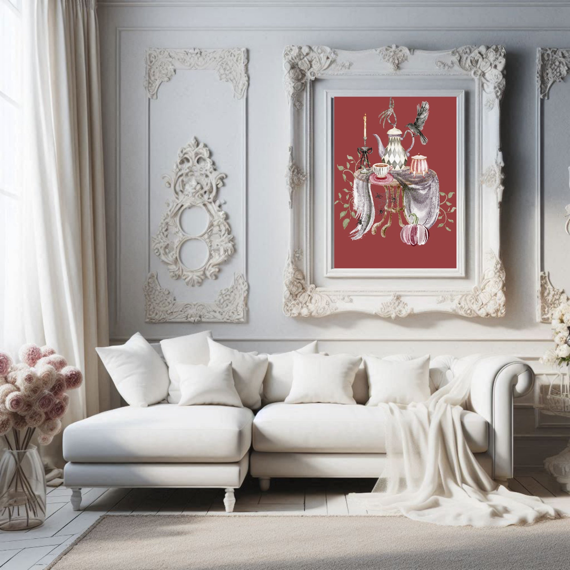 Spooky Afternoon Tea Print | Gothic Halloween Wall Art