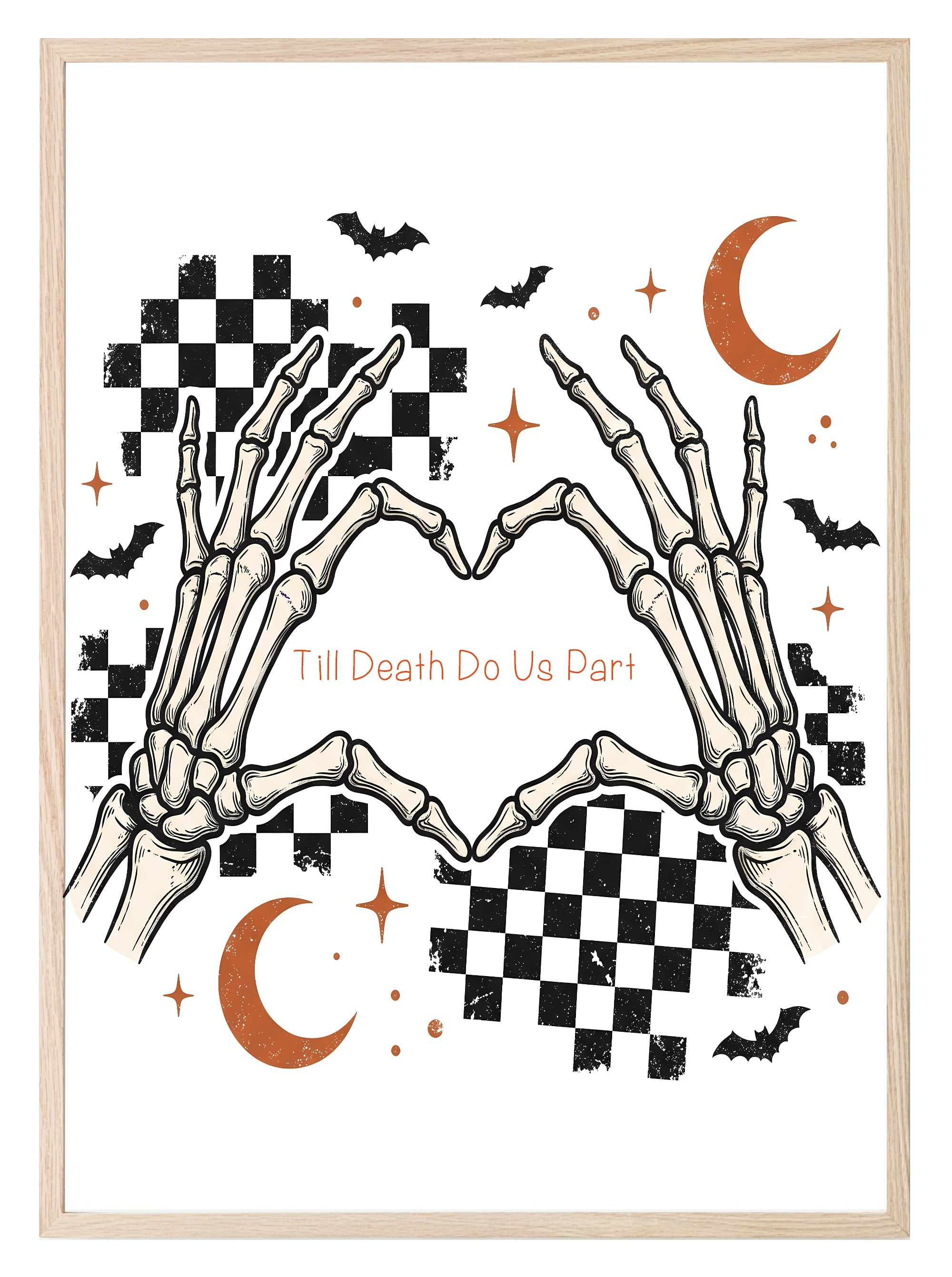 Checkerboard Till Death Do Us Part Print | Gothic Wall Art