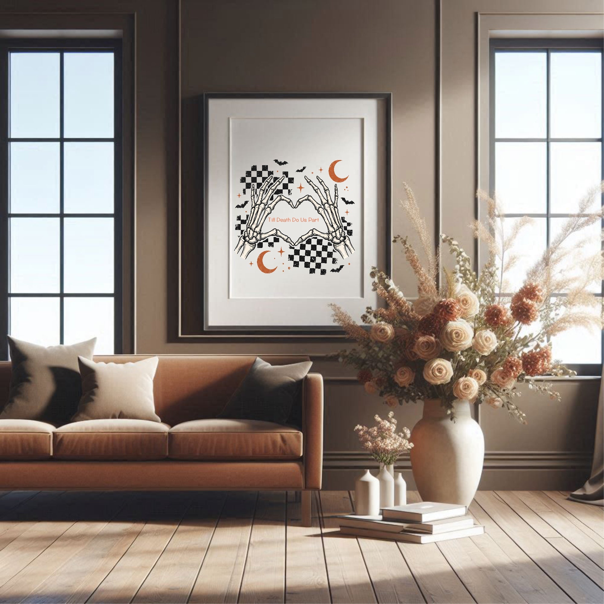 Checkerboard Till Death Do Us Part Print | Gothic Wall Art