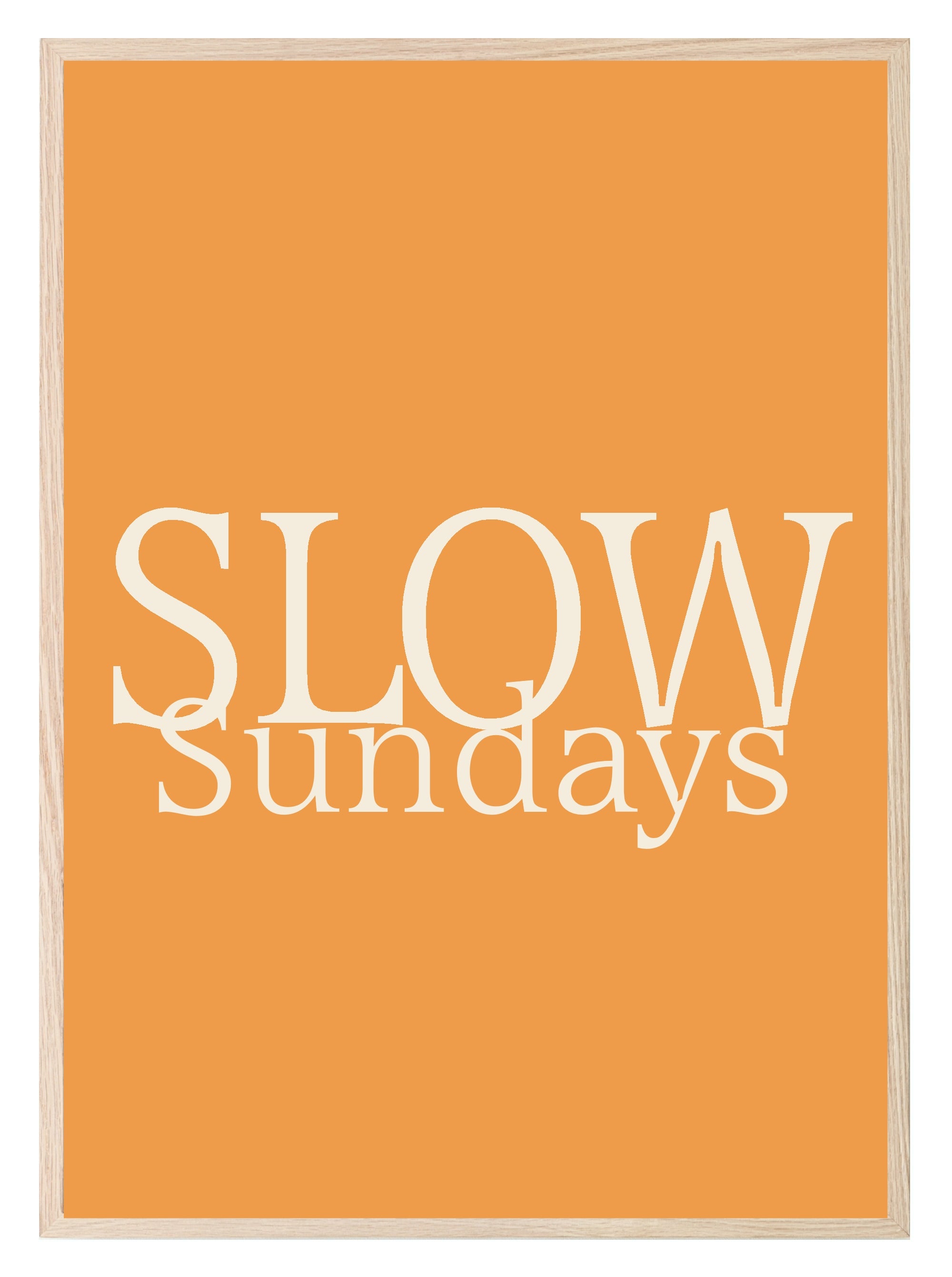 Slow Sundays Print | Cosy Retro Typography Wall Art