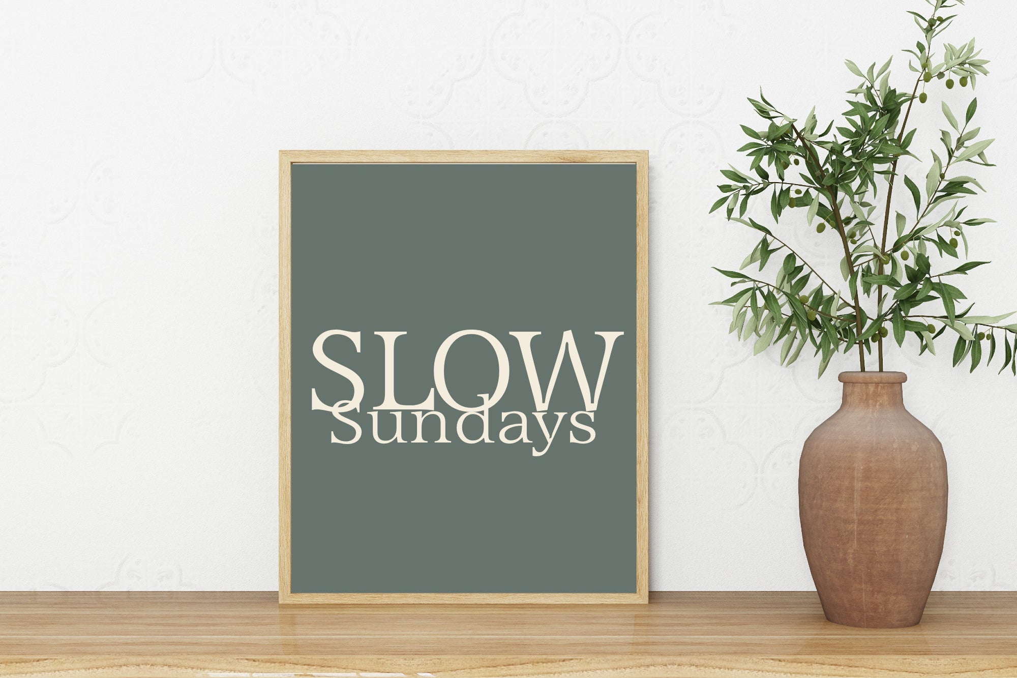 Slow Sundays Print | Cosy Retro Typography Wall Art
