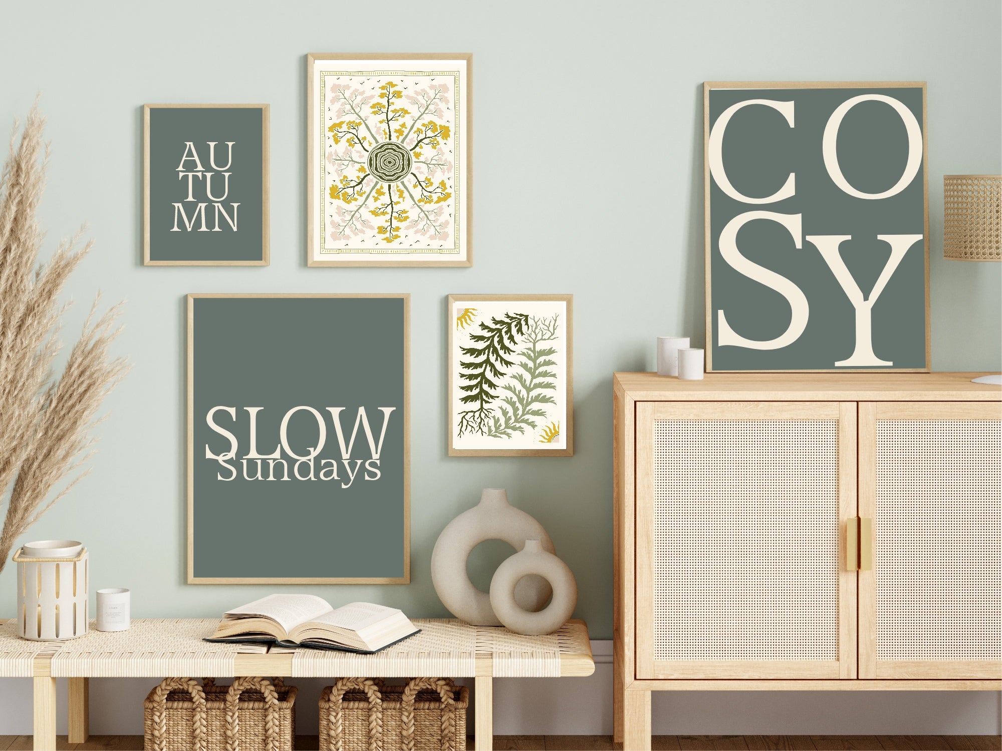 Slow Sundays Print | Cosy Retro Typography Wall Art