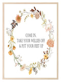 Come In, Take Your Wellies Off Print | Cosy Autumn Wall Art